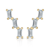 14K Gold Baguette Ear Climber