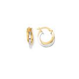 14K Gold Mini Polished Double Hoop Earring