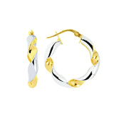 14K Gold Small Round Twist Hoop Earring