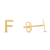 14K Gold Initial F Stud Earring