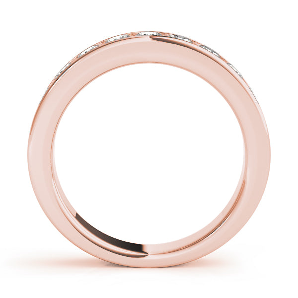 18K Rose Gold Diamond Wedding Ring
