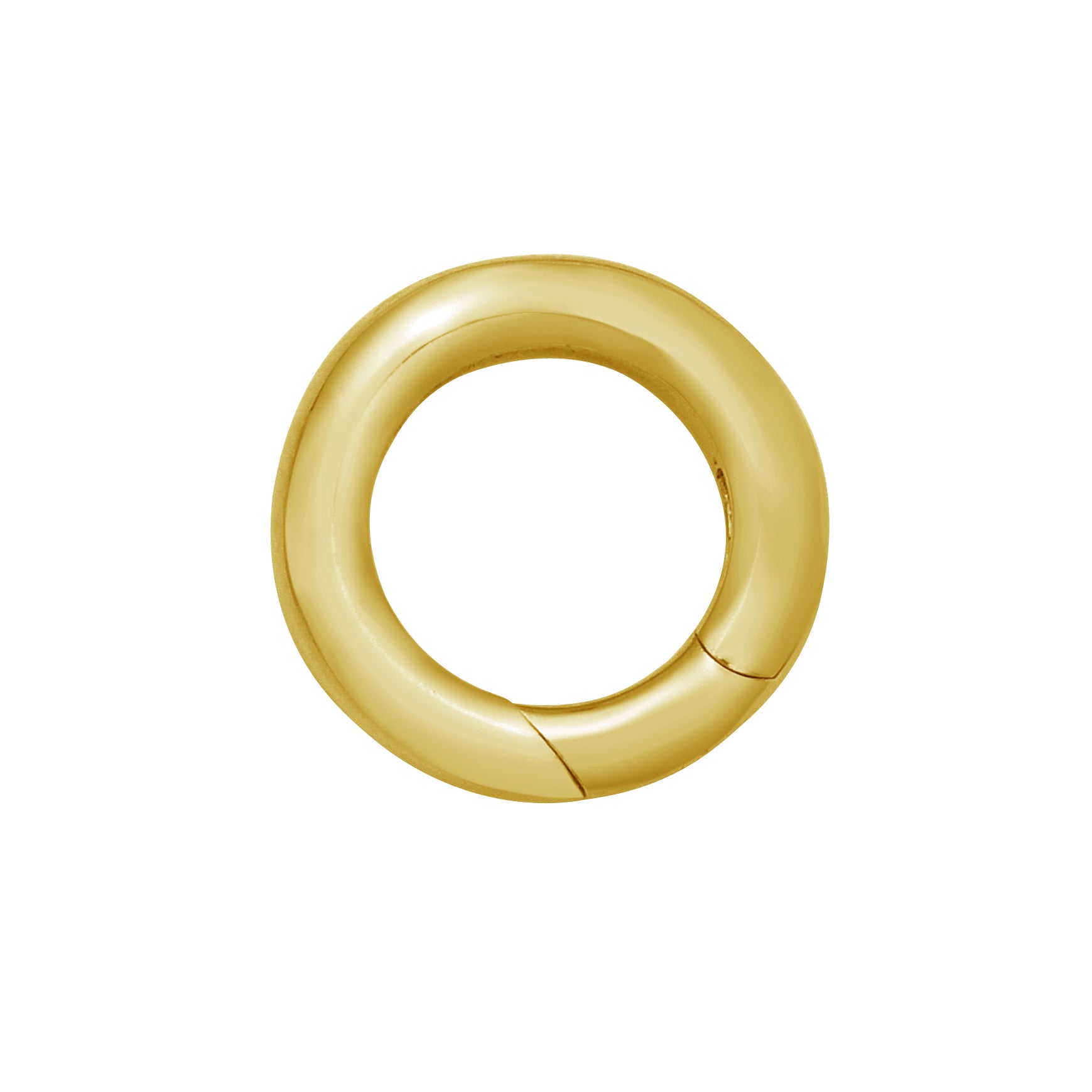 14K Large Charm Push Lock Ring