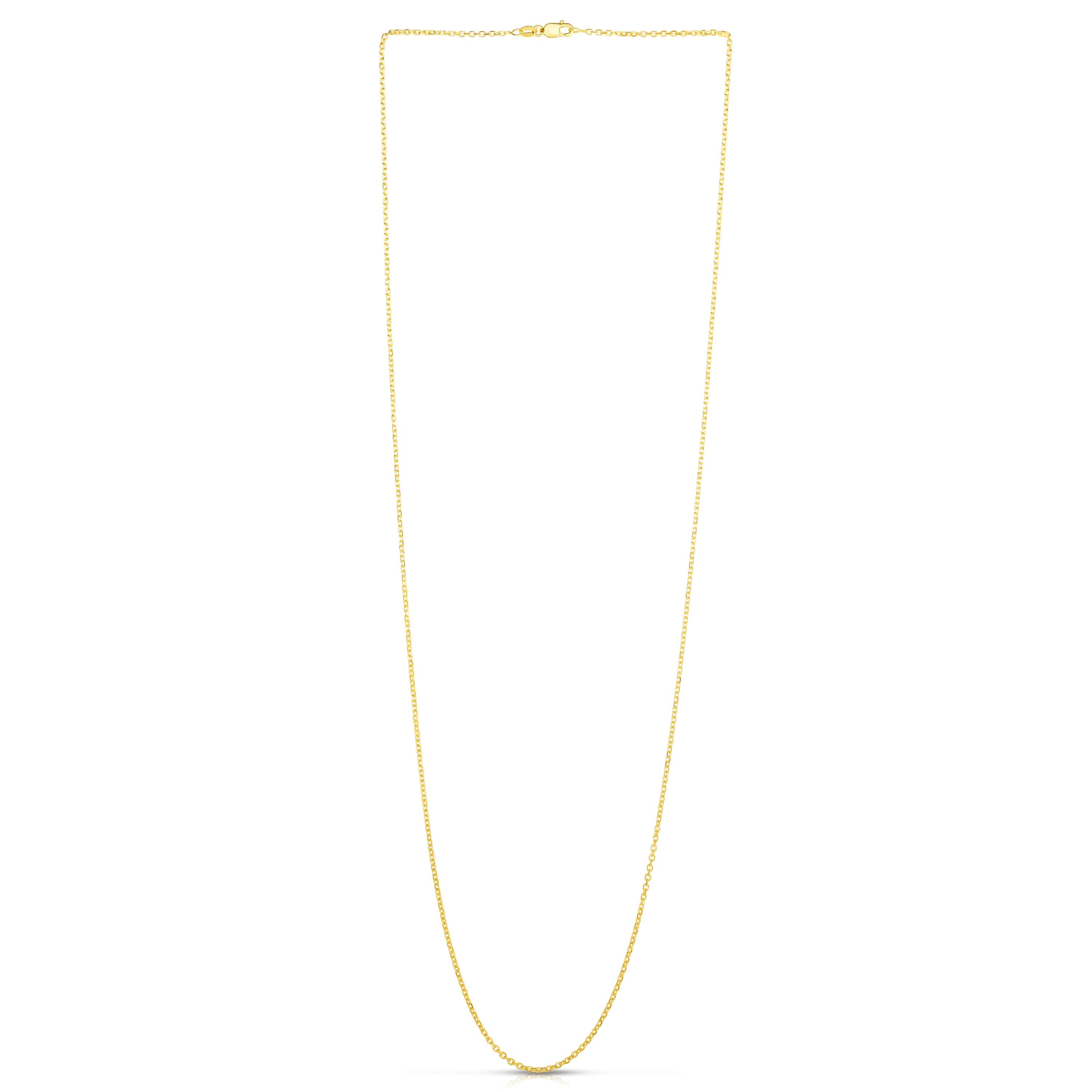 18K Gold 1.4mm Diamond Cut Cable Chain