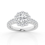 14K White Gold Lab Diamond Celestial Halo Engagement Ring