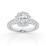 14K White Gold Lab Diamond Celestial Halo Engagement Ring