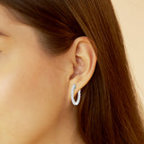 14K White Gold Lab Diamond Hoop Earrings (2.5 cttw)