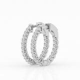 14K White Gold Lab Diamond Hoop Earrings (3.5 ctw)