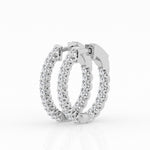 14K White Gold Lab Diamond Round Hoop Earrings (8.00 cttw)