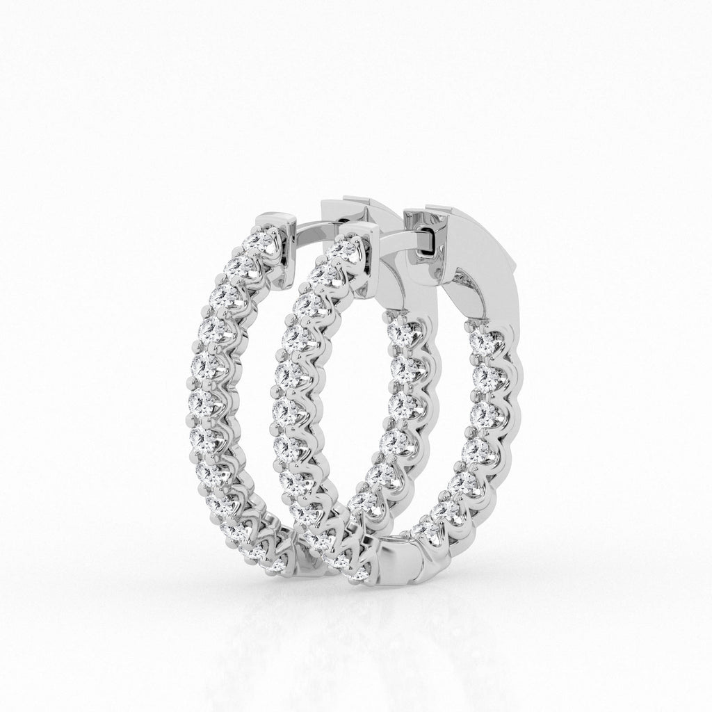 14K White Gold Lab Diamond Round Hoop Earrings (8.00 cttw)