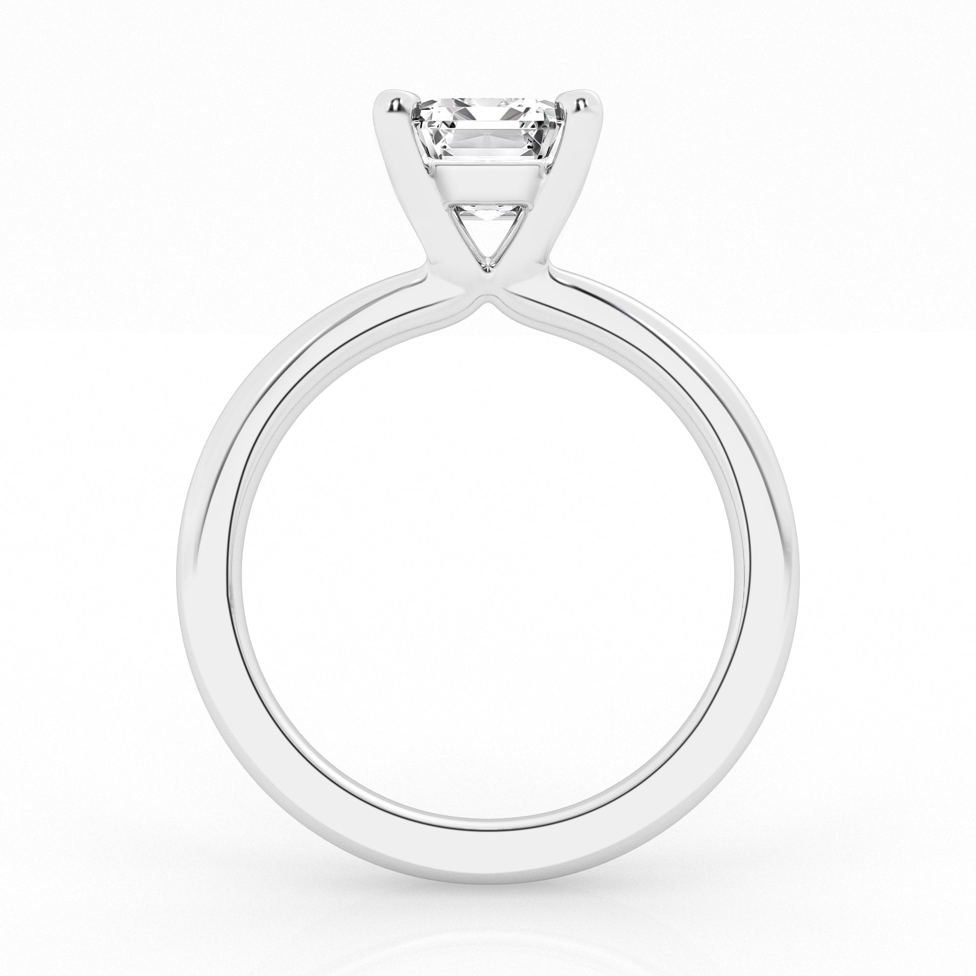 14K White Gold 1.5ct Emerald Cut Lab Diamond Solitaire Ring
