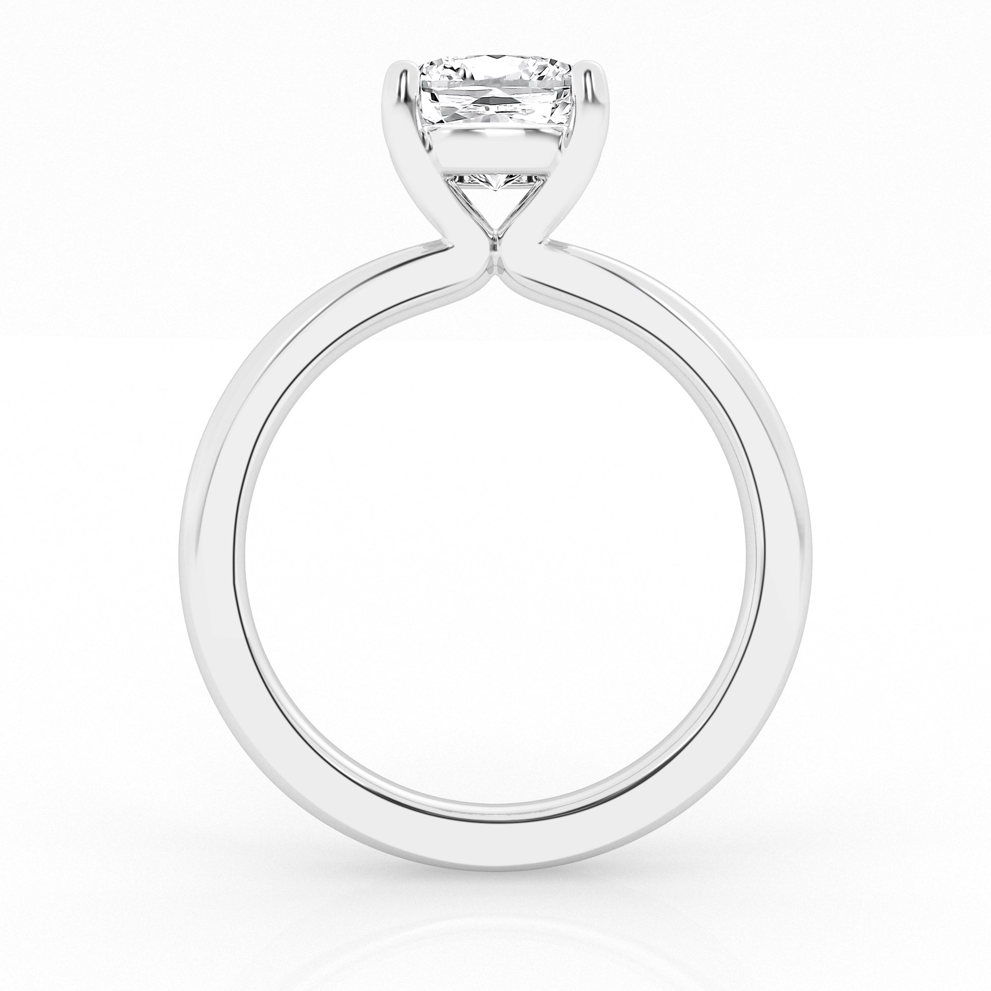 14K White Gold 2ct Cushion Lab Diamond Solitaire Ring