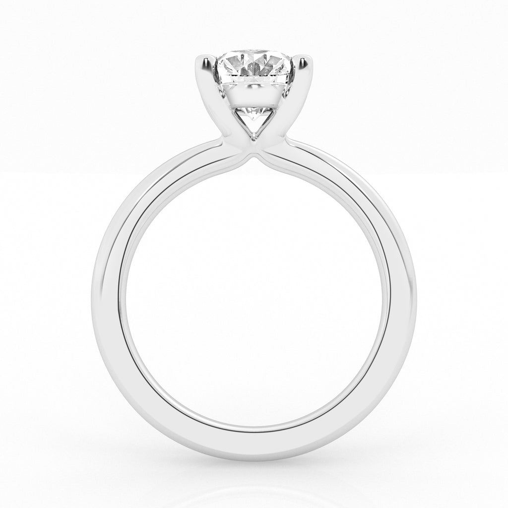 14K White Gold 4ct Oval Lab Diamond Solitaire Ring