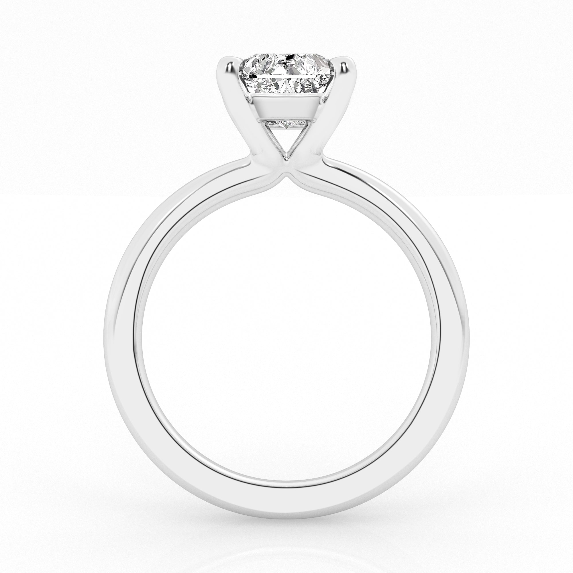 14K White Gold 4ct Radiant Lab Diamond Solitaire Ring