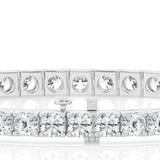 14K White Gold Lab Diamond Round Tennis Bracelet