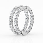 14K White Gold Lab Diamond Hoop Earrings (3.00 ctw)
