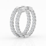 14K White Gold Lab Diamond Hoop Earrings (3.00 ctw)