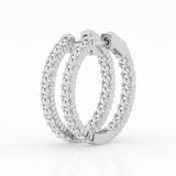 14K White Gold Round Lab Diamond Hoop Earrings