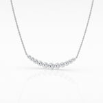 14K White Gold Lab Diamond Smile Pendant Necklace