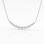 14K White Gold Lab Diamond Smile Pendant Necklace
