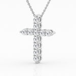 14K White Gold Lab Diamond Cross Pendant (2.00 ctw)