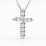 14K White Gold Lab Diamond Cross Pendant (2.00 ctw)
