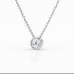 14K White Gold Lab Diamond Solitaire Pendant
