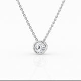14K White Gold Lab Diamond Solitaire Pendant