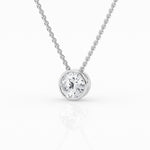 Minimalist 14K White Gold Lab Diamond Bezel Pendant