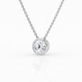 Minimalist 14K White Gold Lab Diamond Bezel Pendant