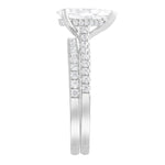 14K White Gold Pear Lab Diamond Halo Engagement Ring