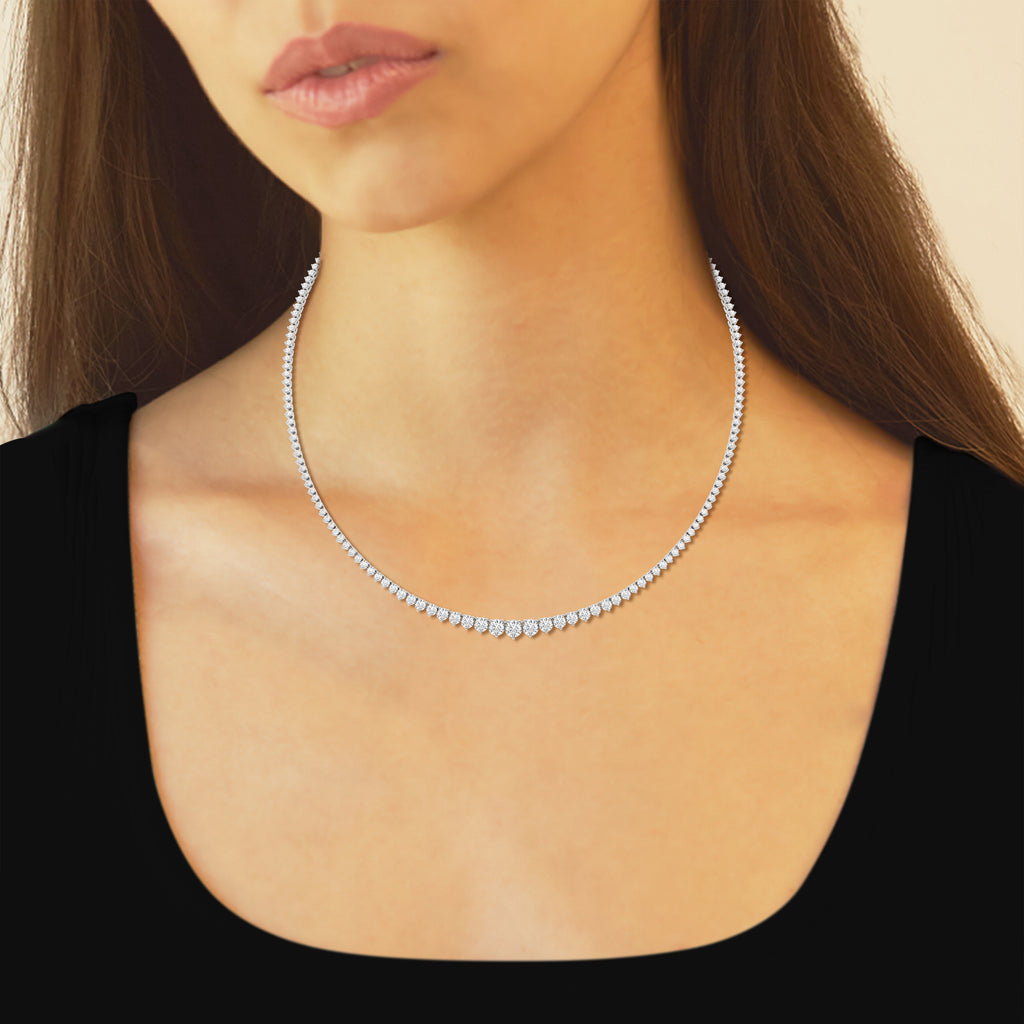 14K White Gold Lab Diamond Rivera Pendant Necklace