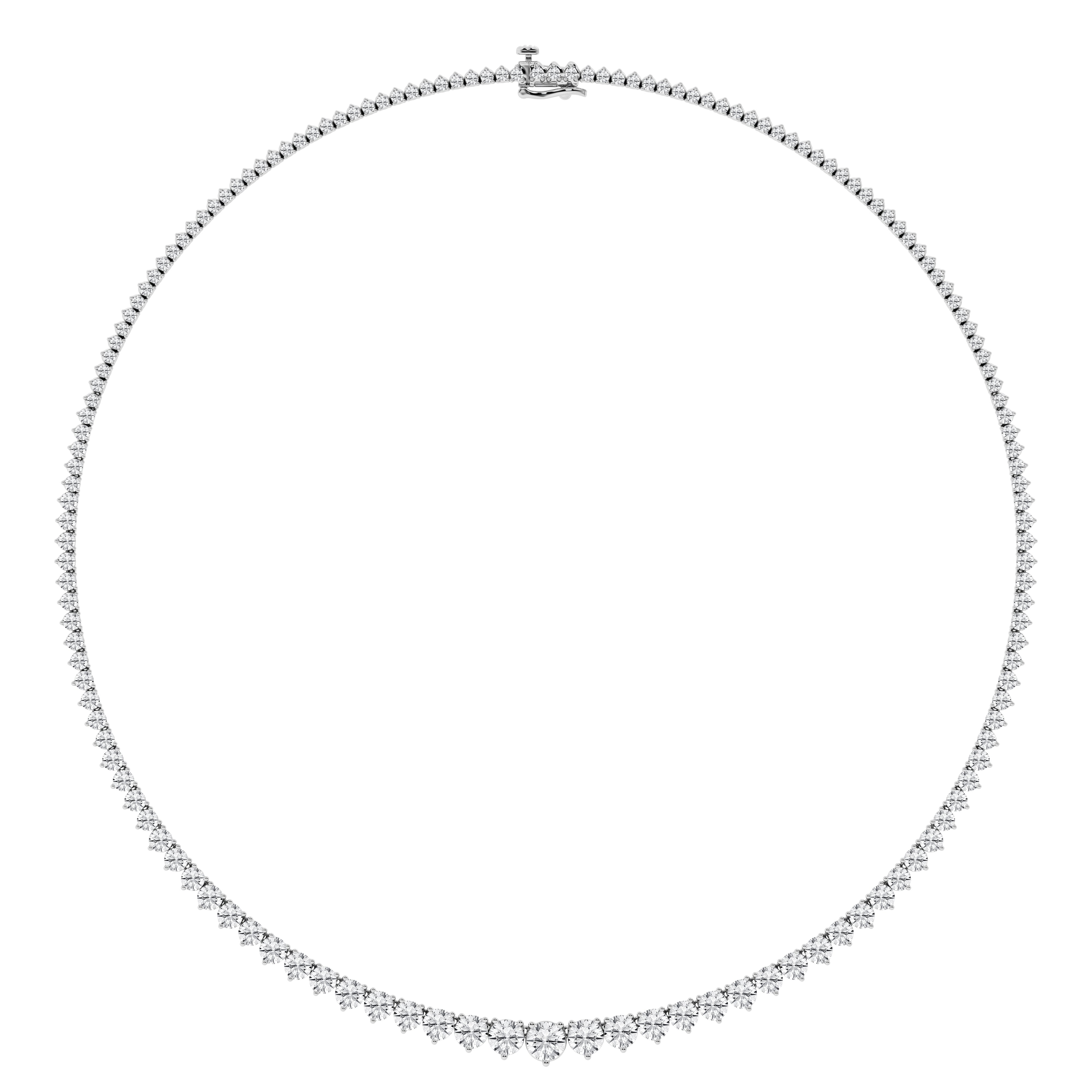 15 Carat Lab Diamond Rivera Necklace in 14K White Gold