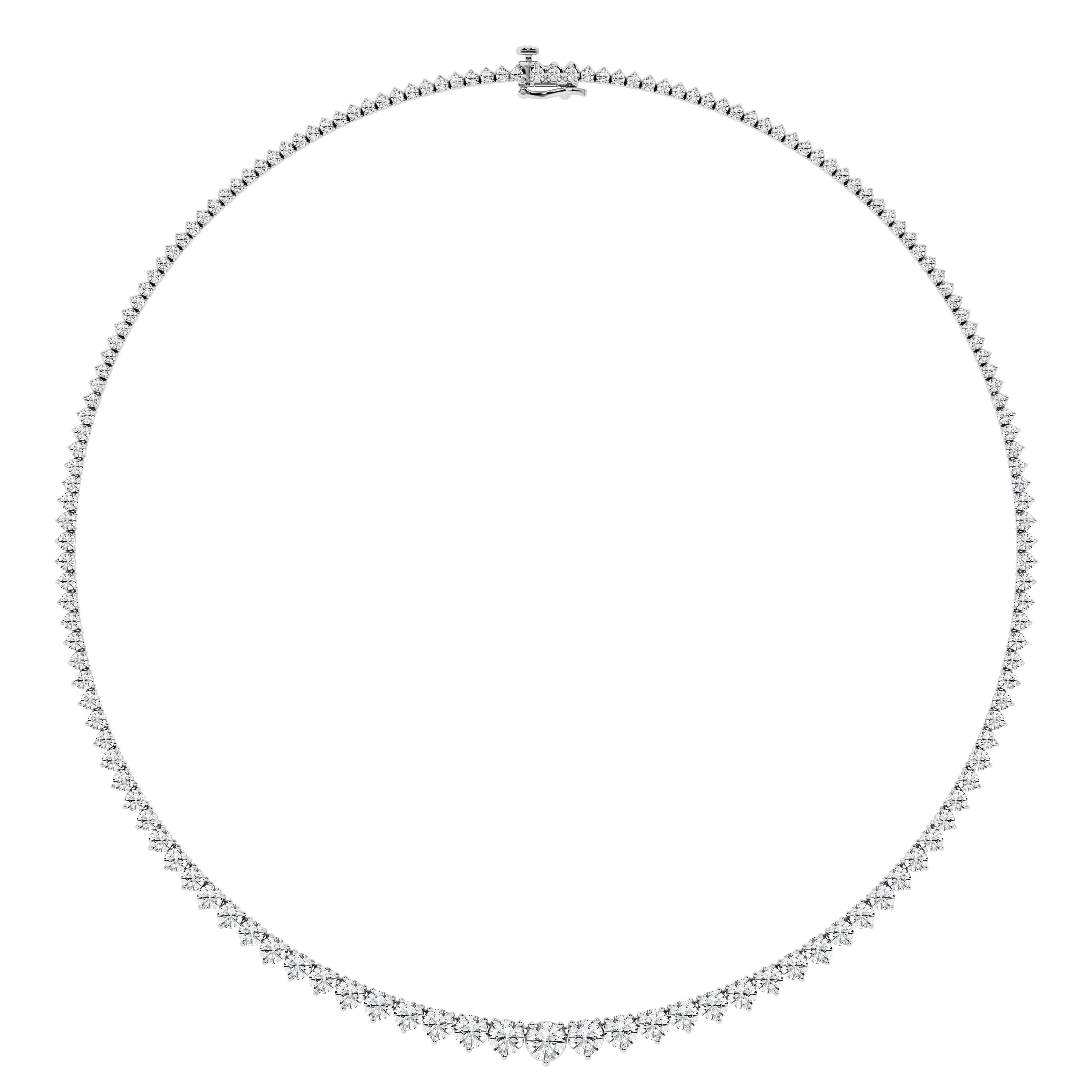 15 Carat Lab Diamond Rivera Necklace in 14K White Gold
