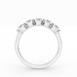 14K White Gold 5-Stone Lab Diamond Oval Engagement Ring