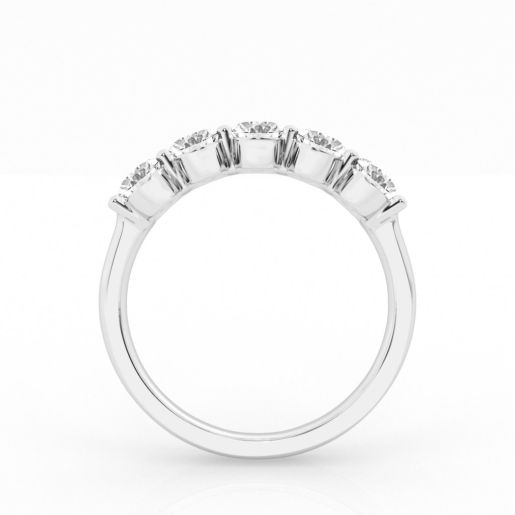 14K White Gold 5-Stone Lab Diamond Oval Engagement Ring