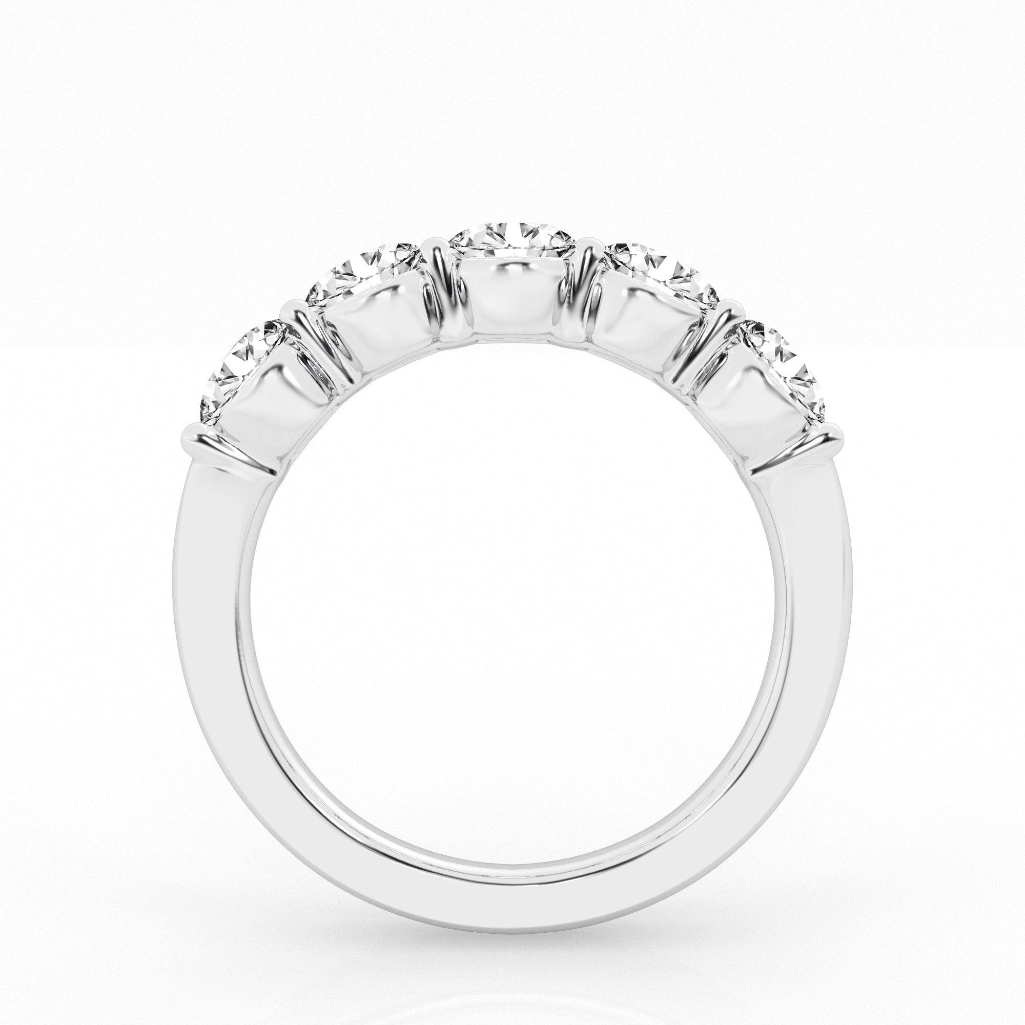 14K White Gold 5-Stone Lab Diamond Engagement Ring