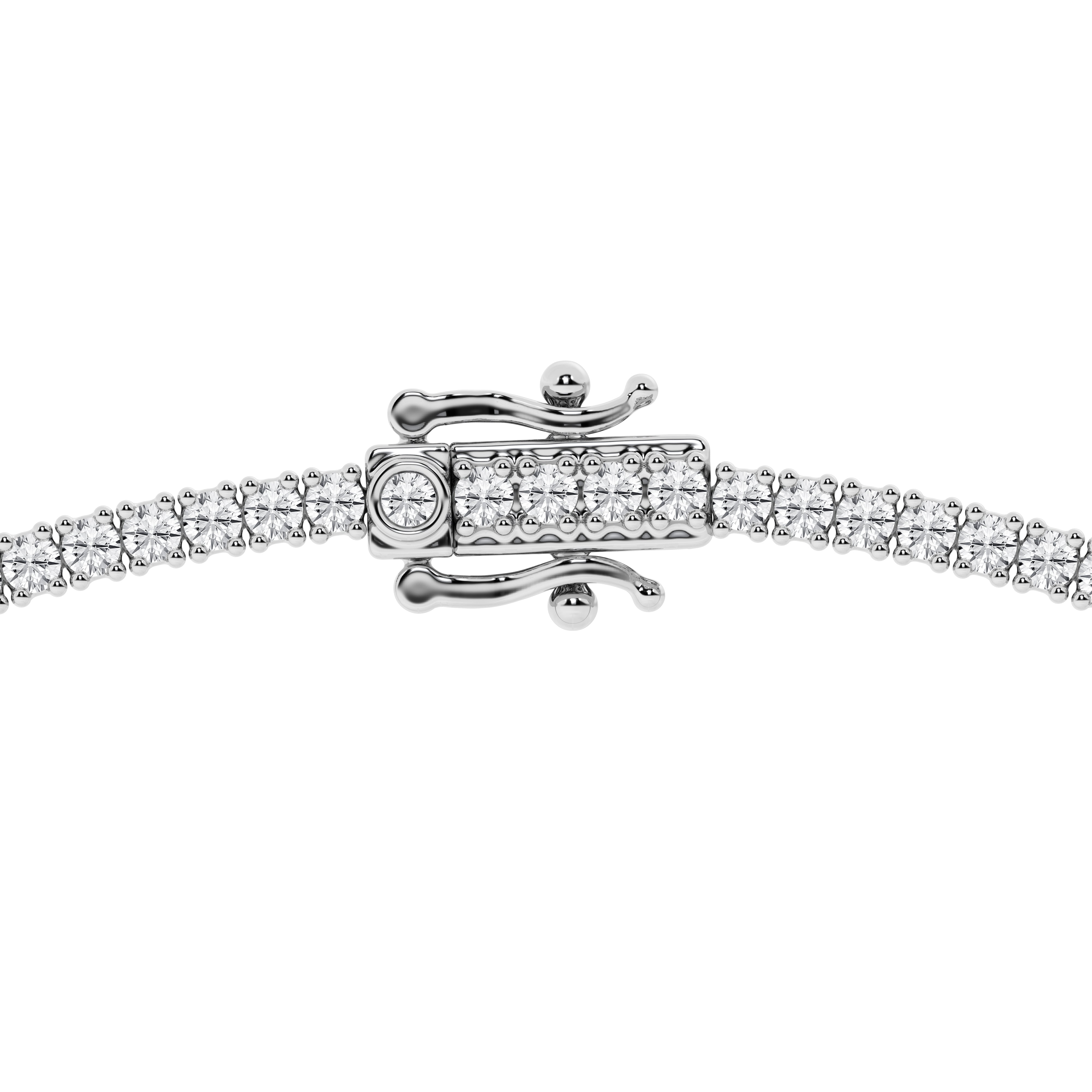14K White Gold 7ct Lab Diamond Tennis Necklace