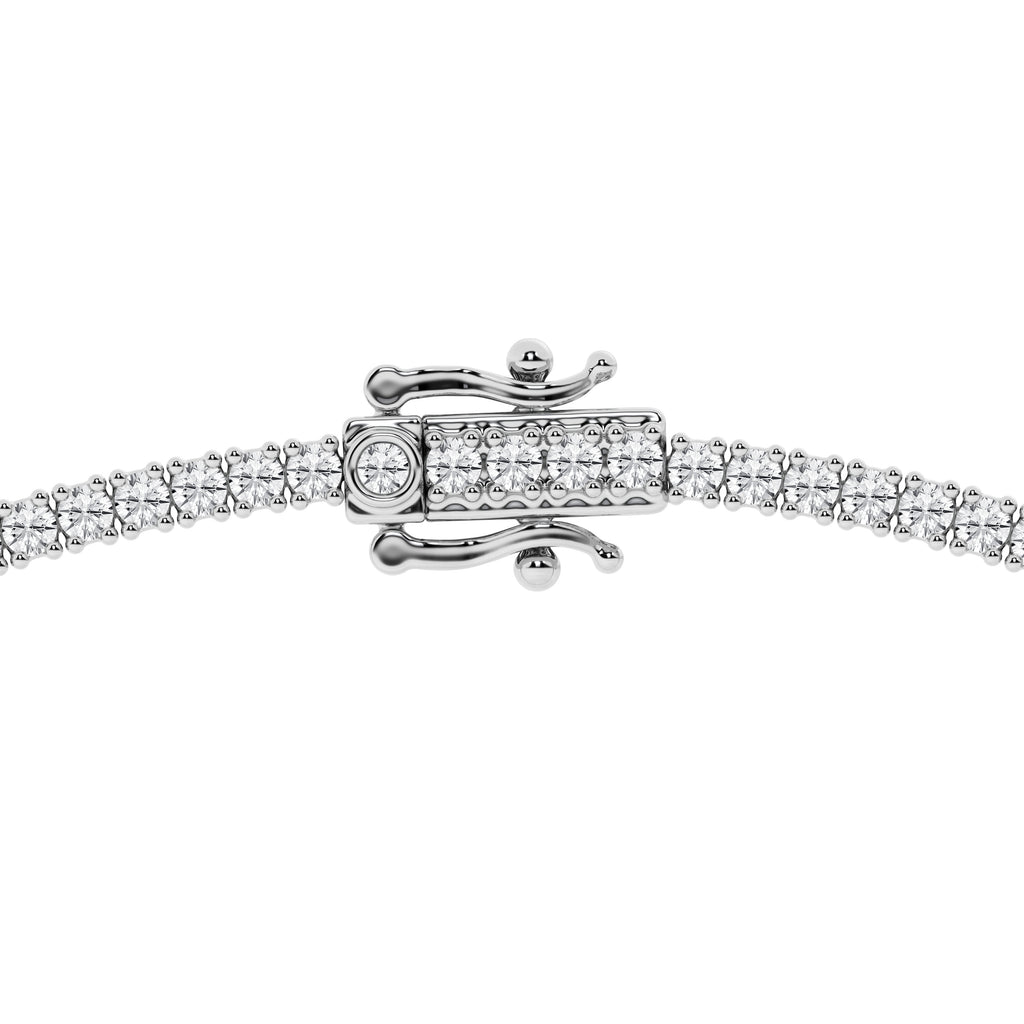 14K White Gold 7ct Lab Diamond Tennis Necklace