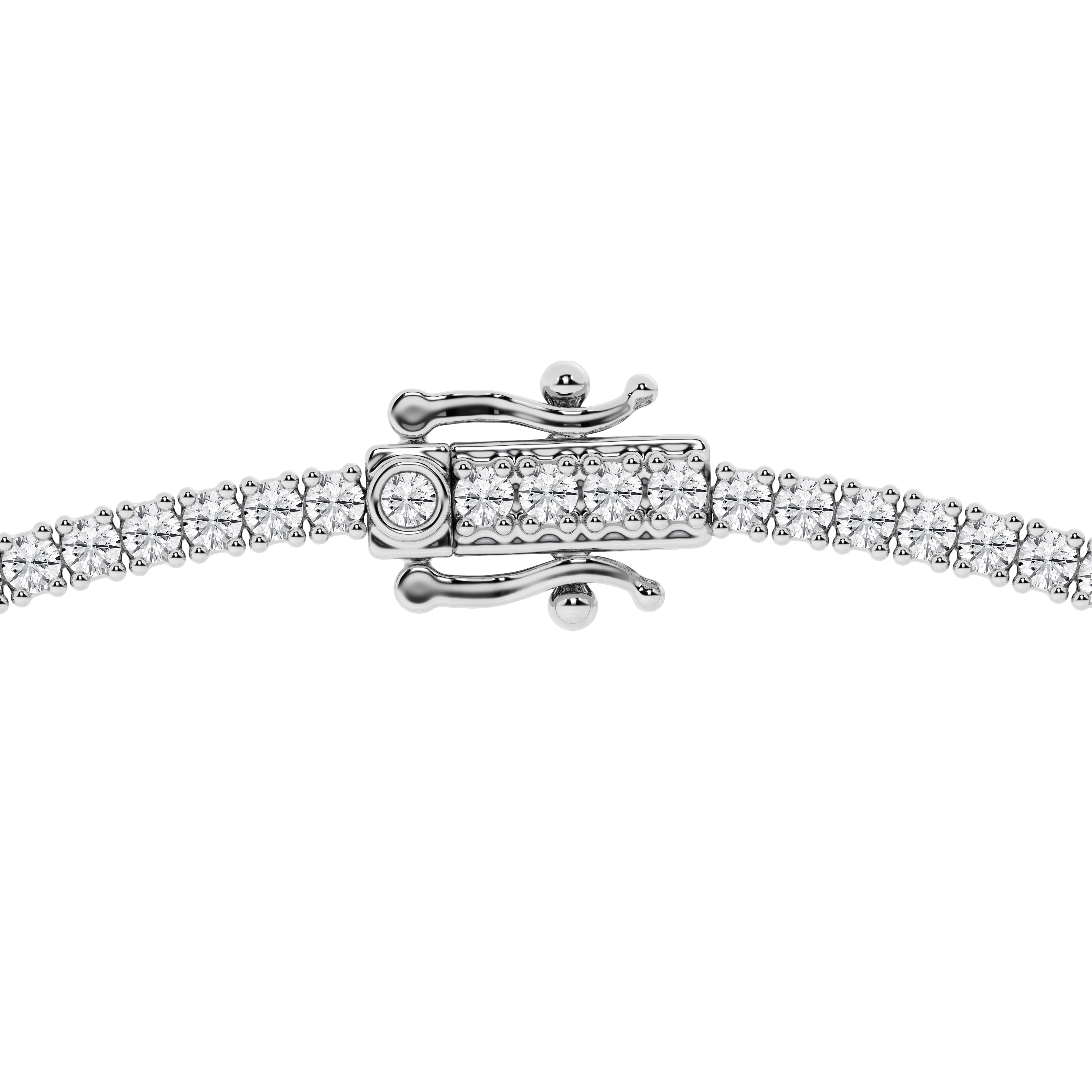 14K White Gold 7ct Lab Diamond Tennis Necklace
