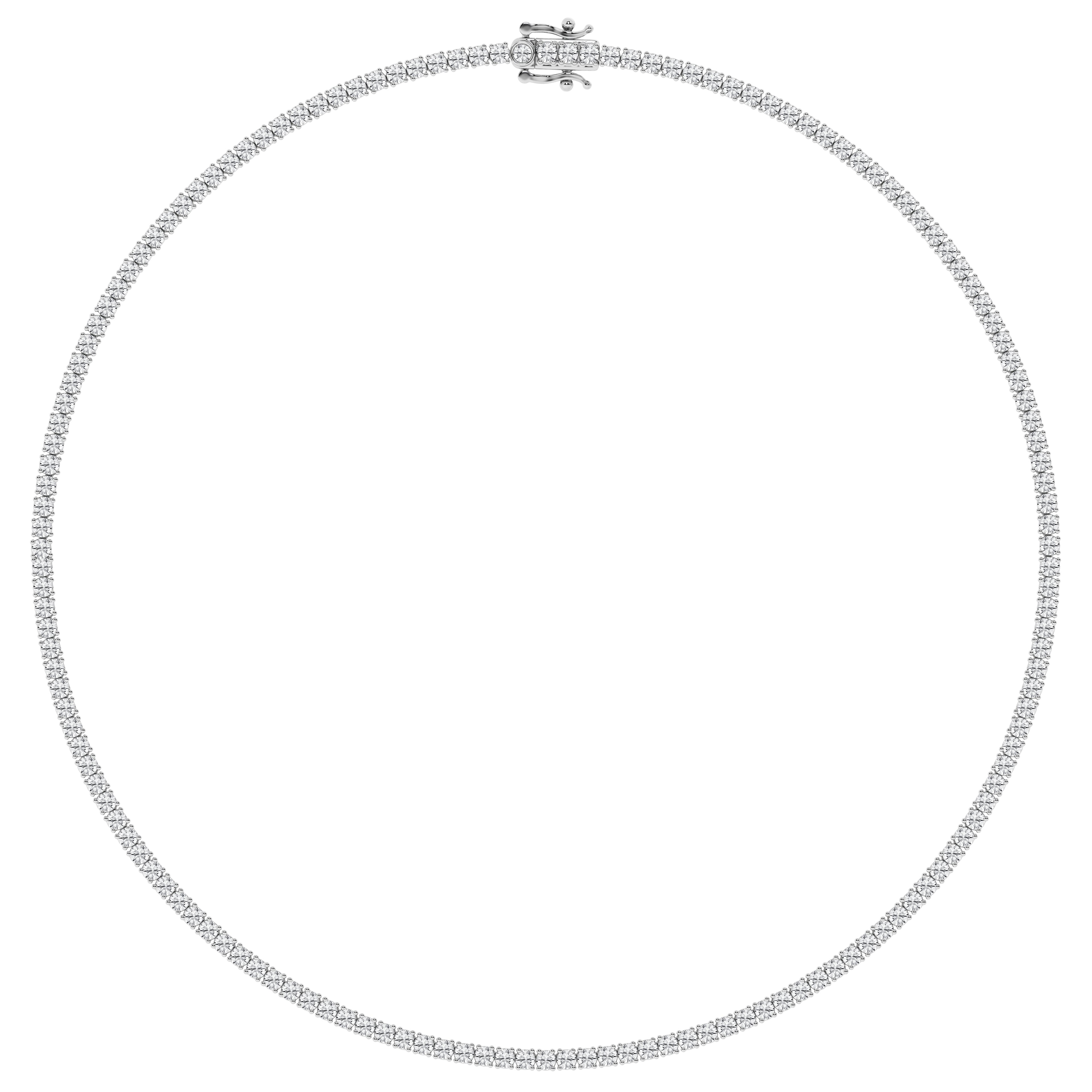 14K White Gold 10ct Lab Diamond Tennis Necklace