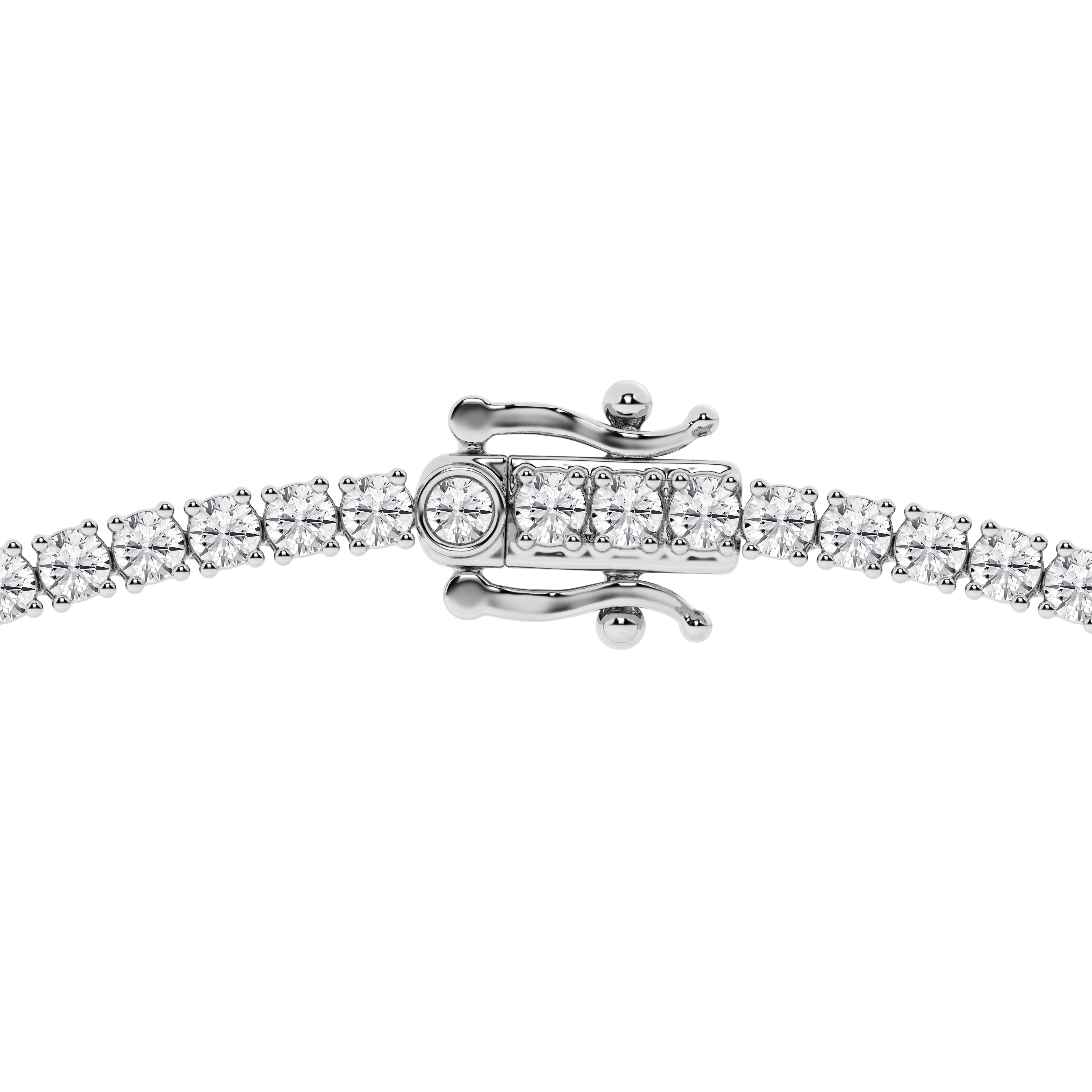 14K White Gold 10ct Lab Diamond Tennis Necklace