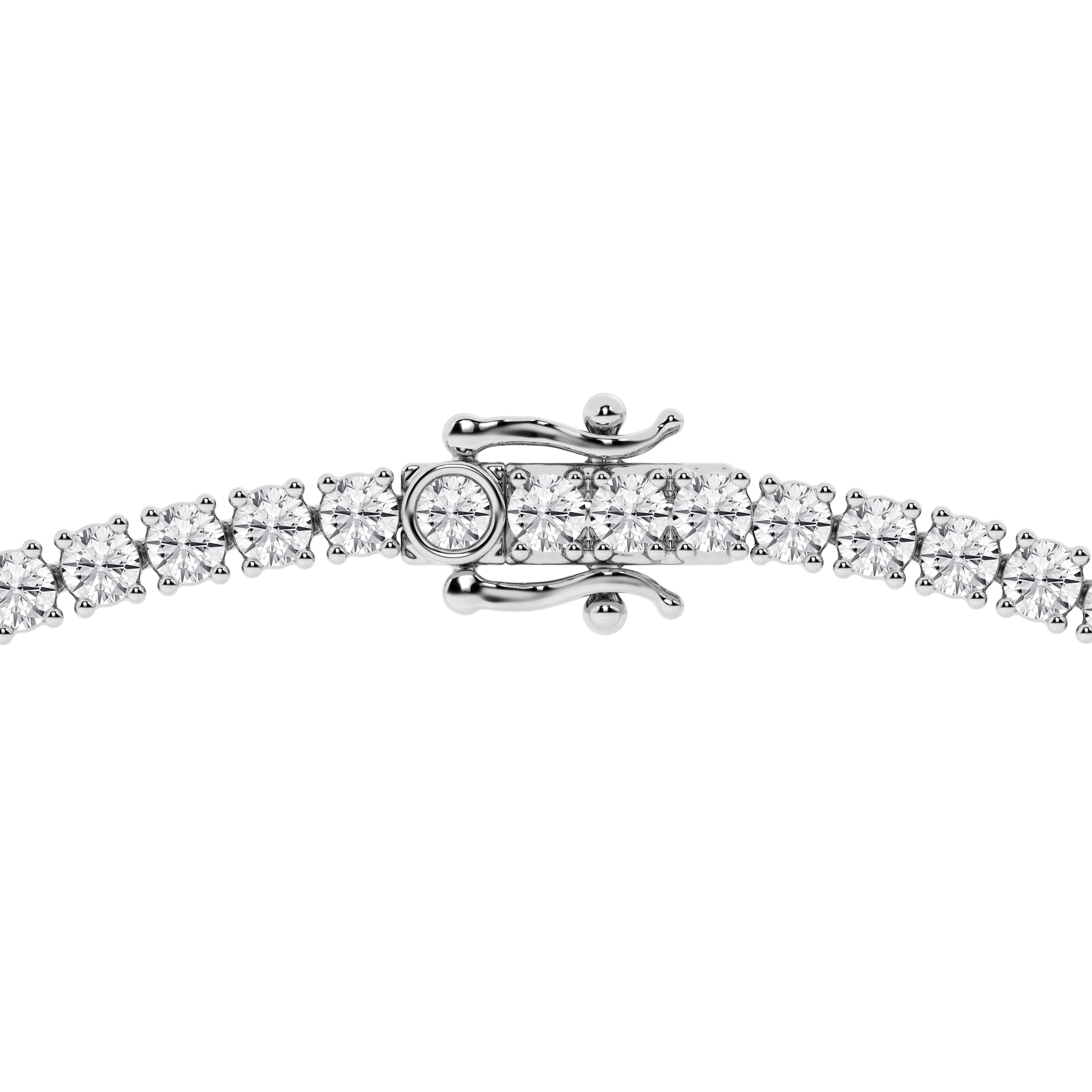 15 CT Lab Diamond Tennis Necklace in 14K White Gold