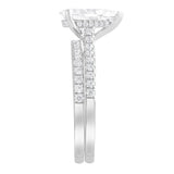 14K White Gold Pear Lab Diamond Halo Engagement Ring