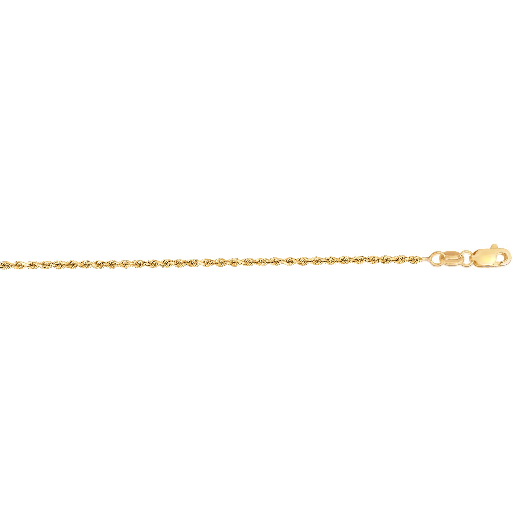 14K Gold 16"" 1.4mm Diamond Cut Royal Rope Chain