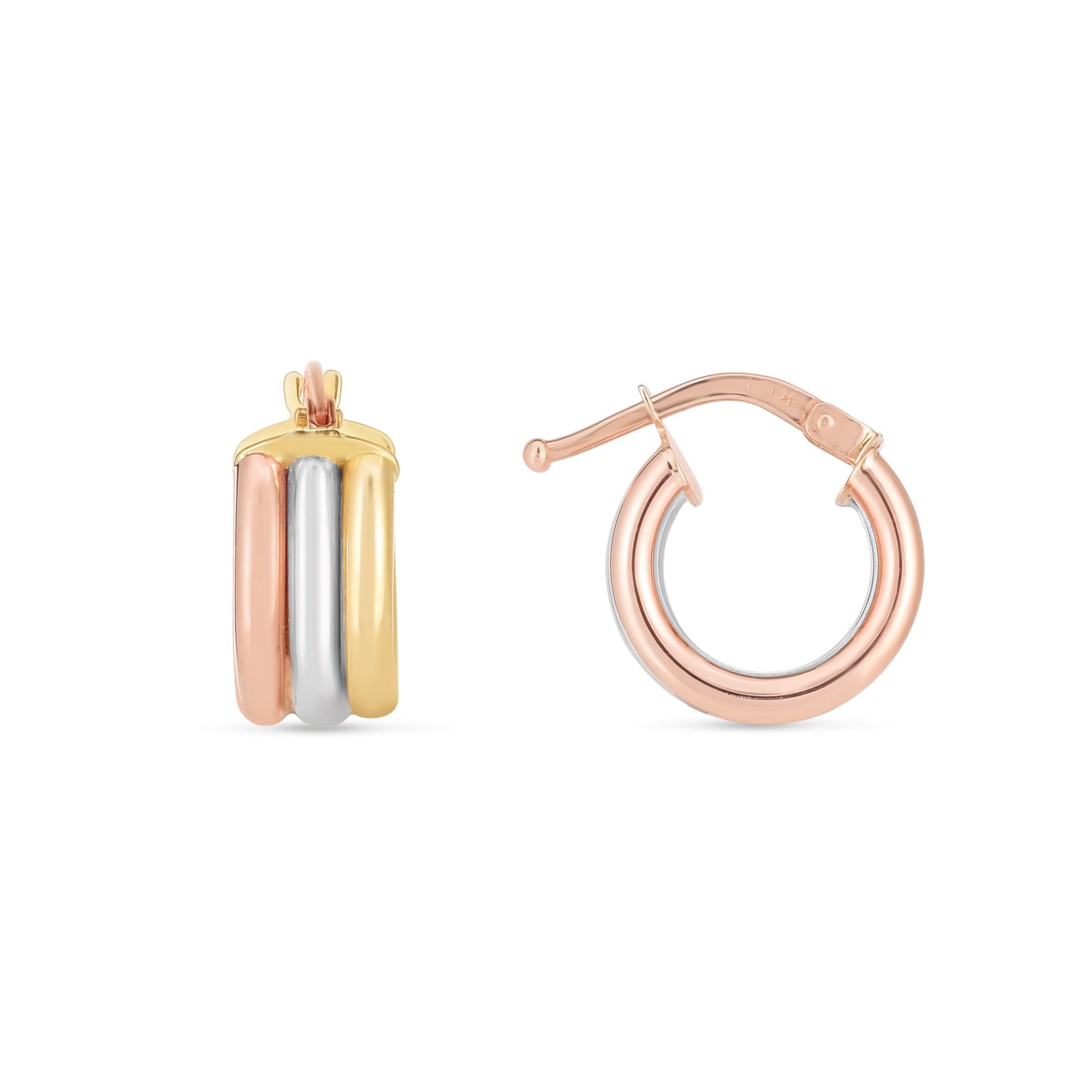14K Trilogy Hoops