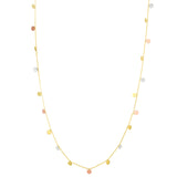 14K Tricolor Dangling Circles Necklace