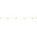 14K Two-tone Gold Butterfly Anklet