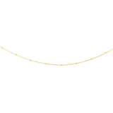 14K Gold 1.8mm Polished Bead Saturn Chain
