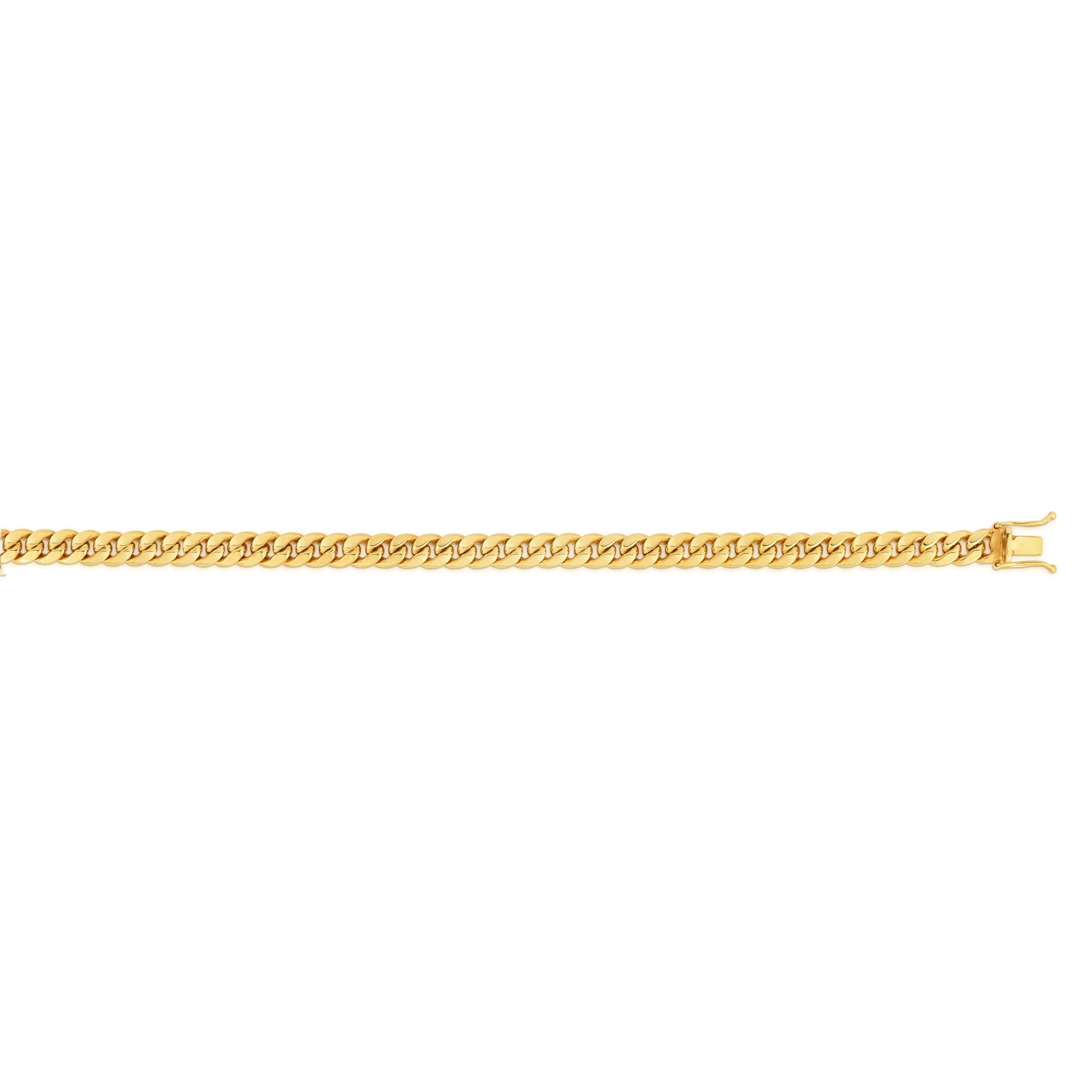 14K Gold 20"" 4.5mm Semi-Solid Miami Cuban Chain