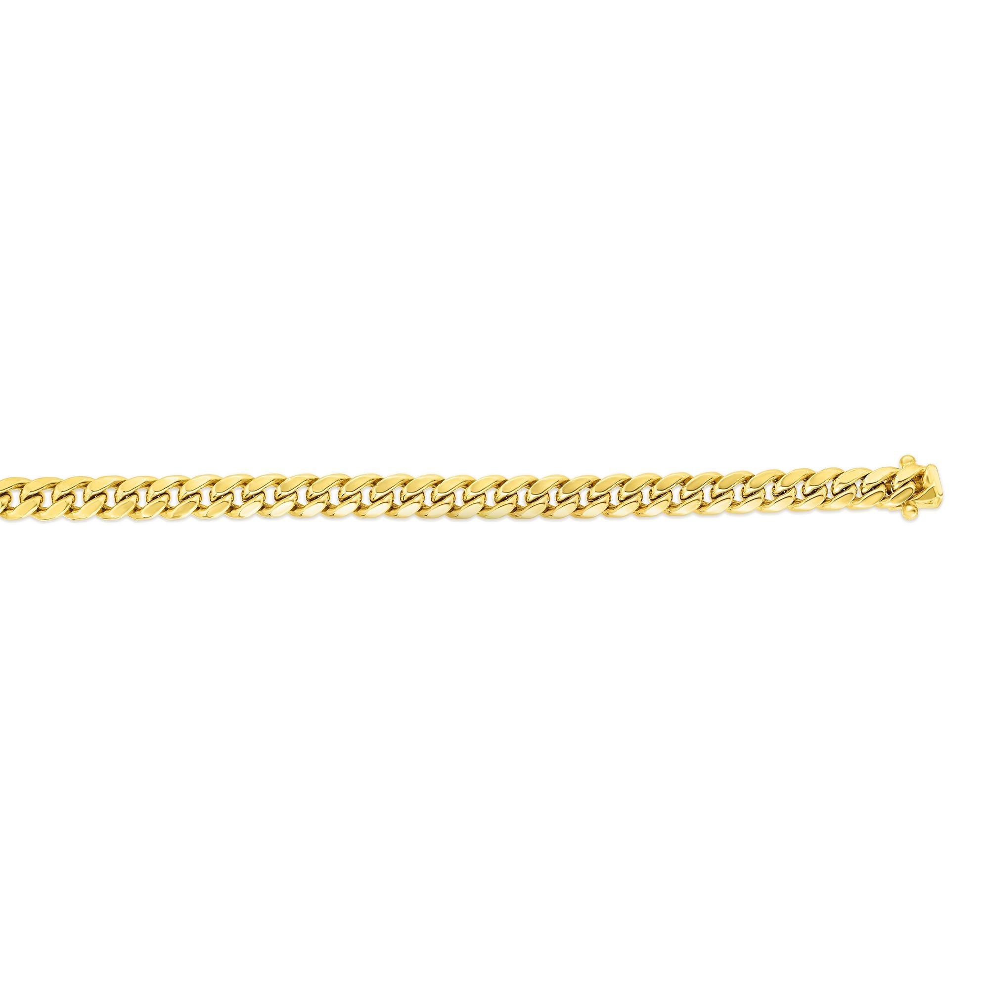 14K Gold 24"" 6.6mm Semi-Solid Classic Miami Cuban